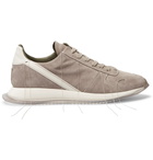 Rick Owens - New Vintage Runner Leather-Trimmed Suede Sneakers - Gray