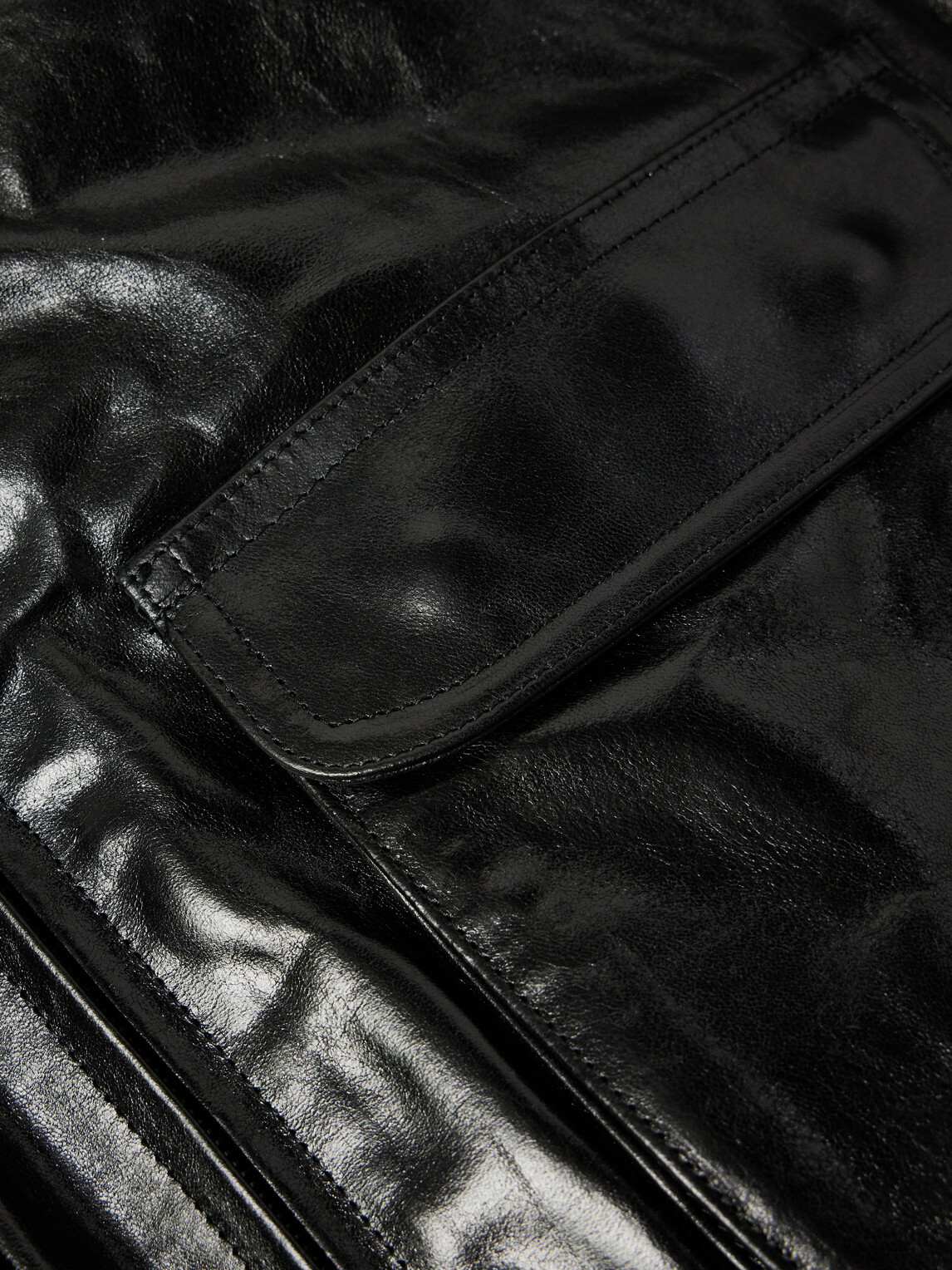 Auralee - Leather Blouson Jacket - Black
