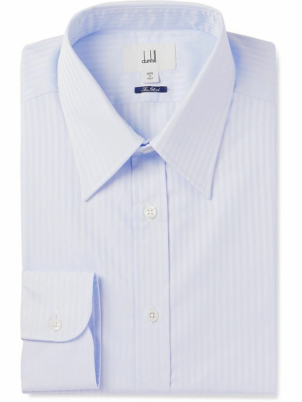 Photo: Dunhill - Striped Cotton-Poplin Shirt - Blue