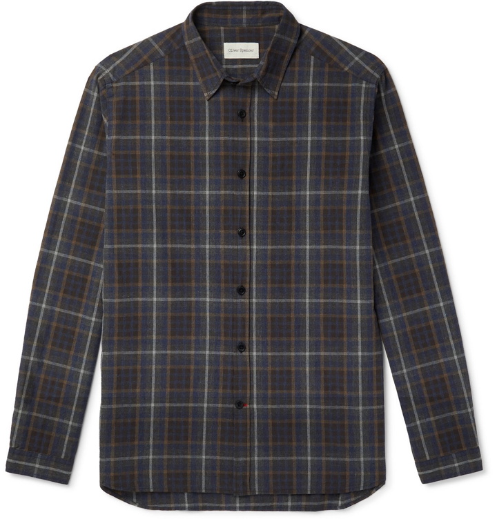 Photo: OLIVER SPENCER - Aldred Checked Brushed Cotton-Flannel Shirt - Multi