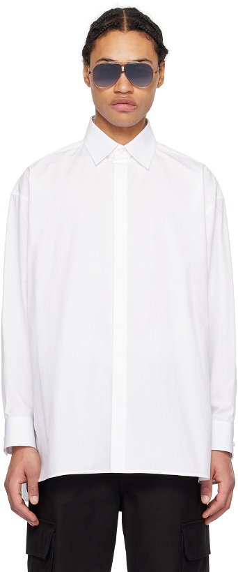 Photo: Valentino White Spread Collar Shirt