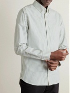 Mr P. - Button-Down Collar Striped Organic Cotton Oxford Shirt - Blue