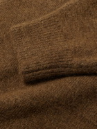 LE 17 SEPTEMBRE - Knitted Zip-Up Cardigan - Brown