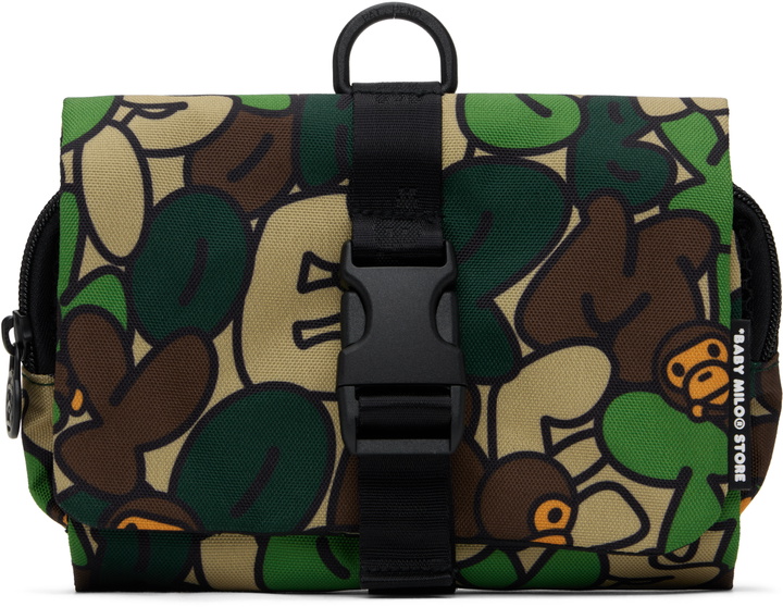 Photo: BAPE Brown & Green Baby Milo Hanging Case Pouch