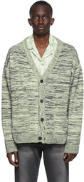 John Elliott Black & Green Glitch Cardigan