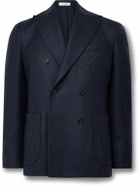 Boglioli - Unstructured Double-Breasted Wool-Twill Blazer - Blue