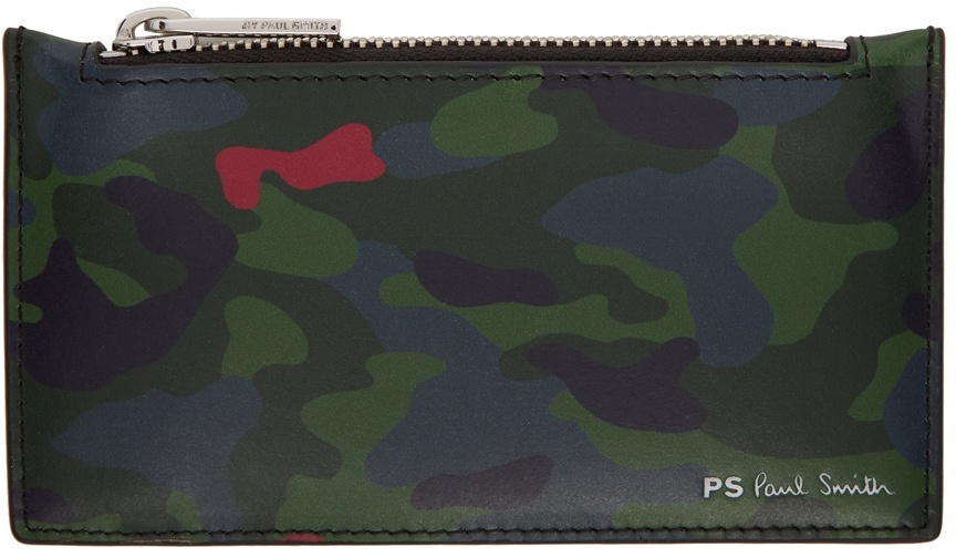 Photo: PS by Paul Smith Multicolor Camo Zip Card Holder