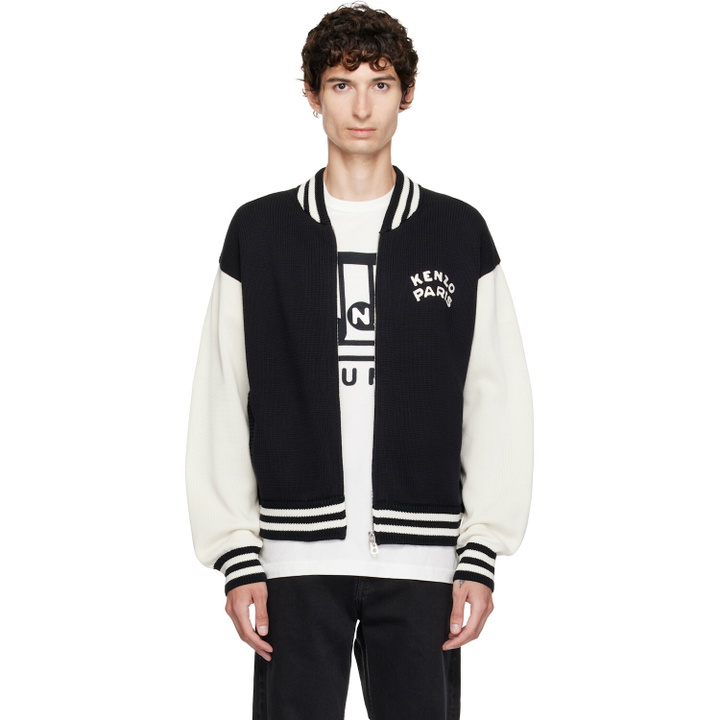 Photo: Kenzo Black Kenzo Paris 'KENZO Paris Emblem' Varsity Cardigan