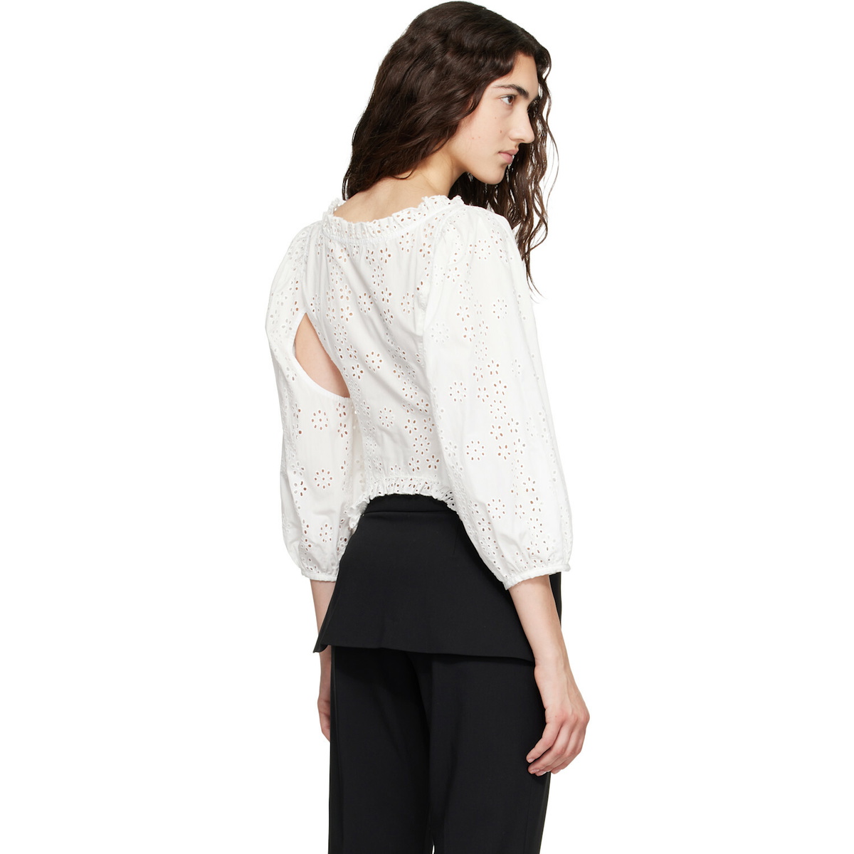Sandy Liang White Palisade Blouse