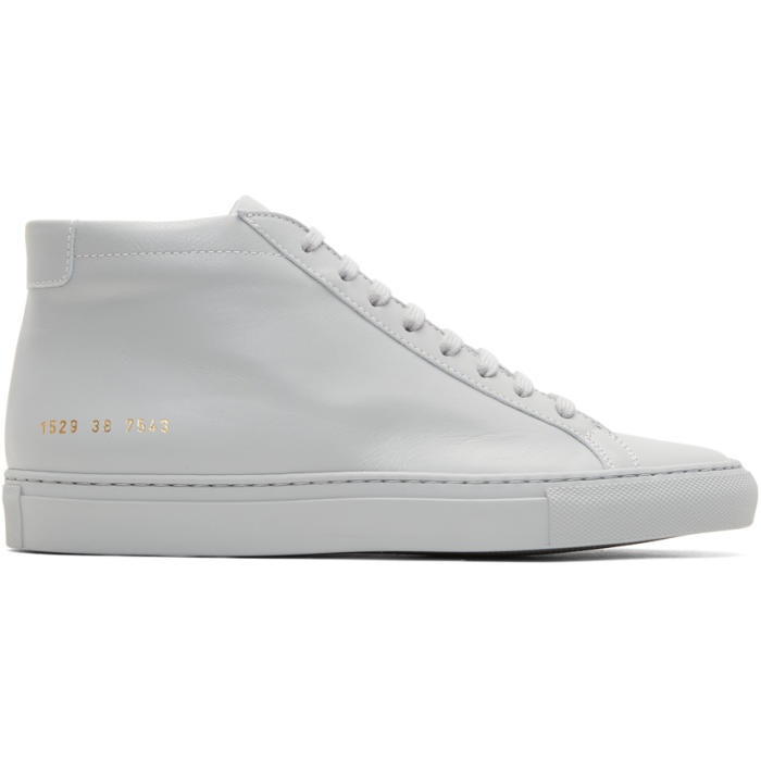 Photo: Common Projects Grey Original Achilles Mid Sneakers