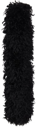 Anna Sui Black Faux Curly Lamb Fur Long Scarf
