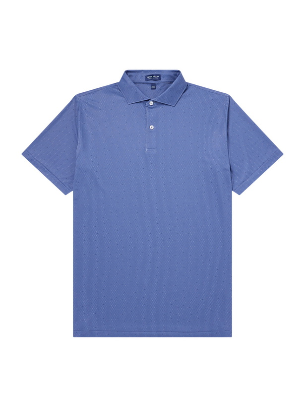 Photo: Peter Millar - Tenuto Printed Stretch-Jersey Polo Shirt - Blue