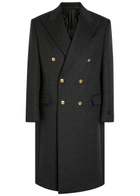 Versace Wool Double-breasted pea Coat Dark Grey