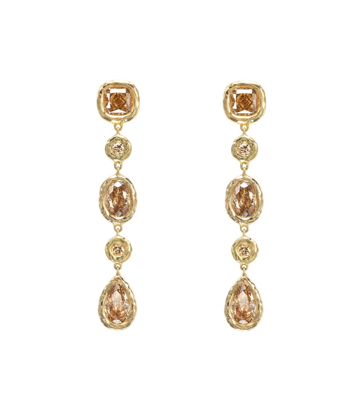 Photo: Octavia Elizabeth Nesting Gem 18kt gold drop earrings with diamonds