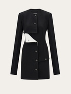 Ferragamo Womens Wool jacket with button detail in Black