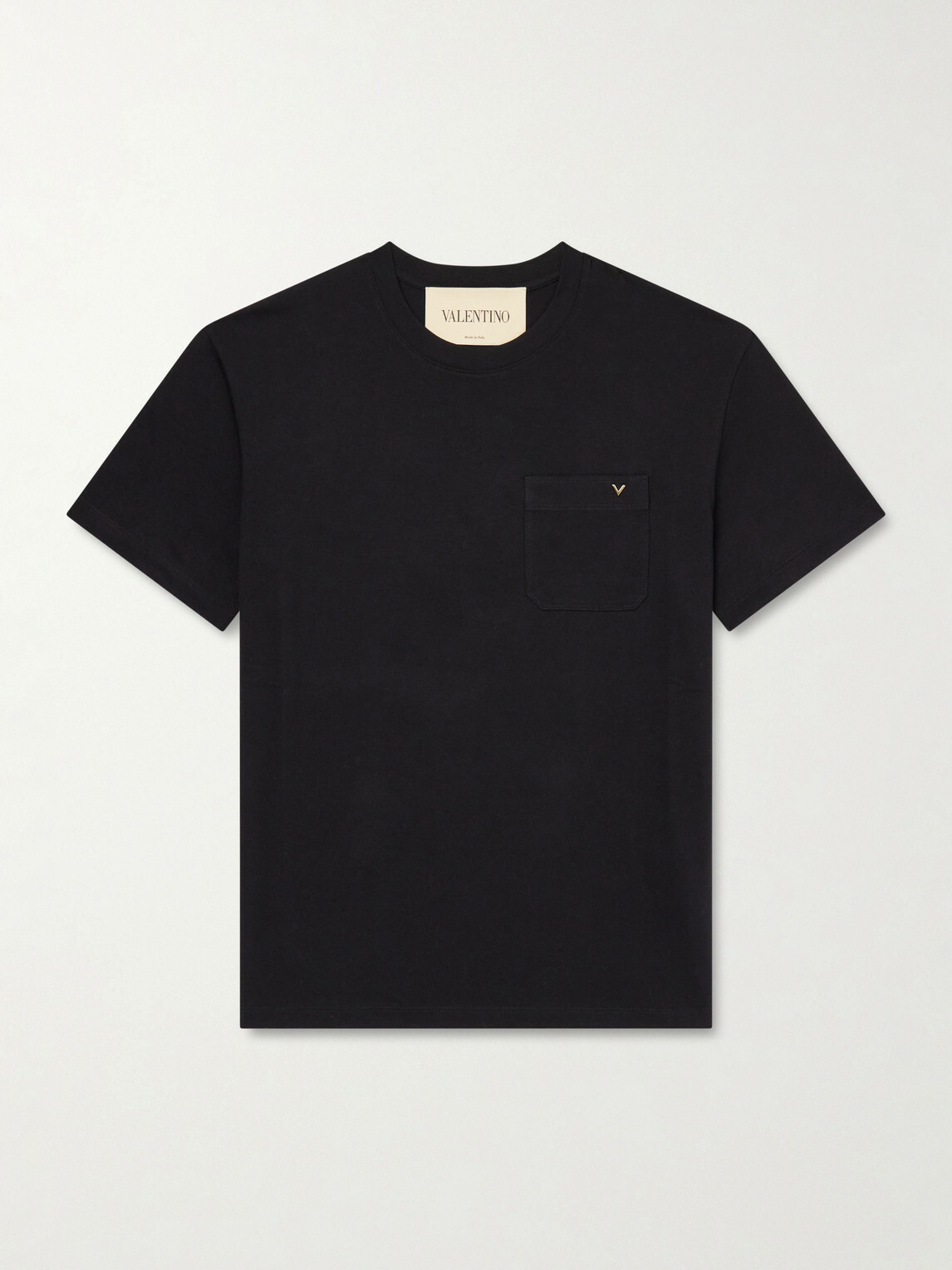 Valentino Garavani - VGold Cotton-Jersey T-Shirt - Black