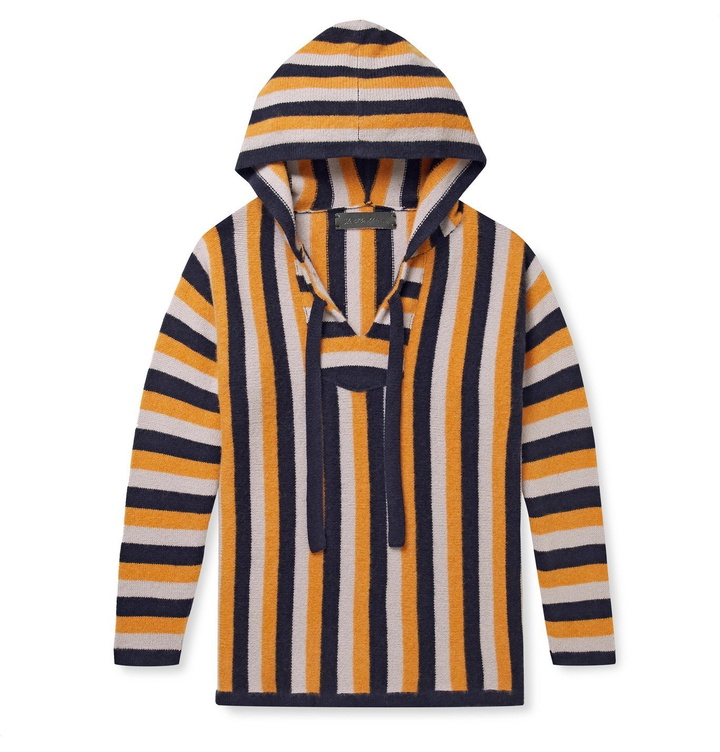 Photo: The Elder Statesman - Striped Cashmere Hoodie - Orange