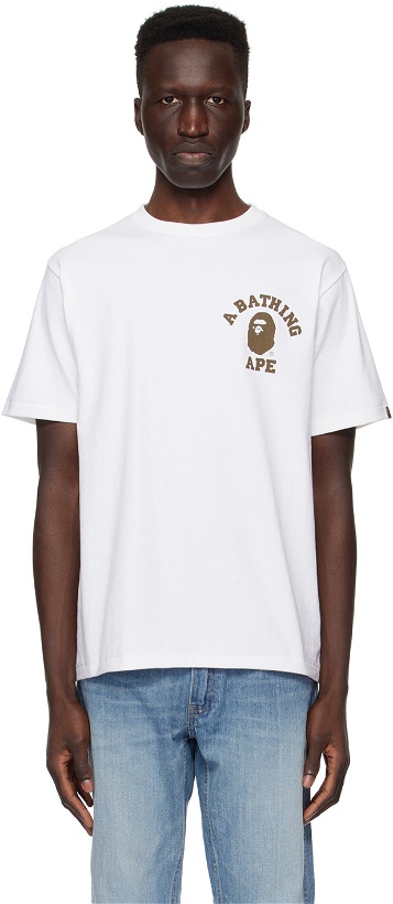 Photo: BAPE White Liquid Camo College ATS T-Shirt