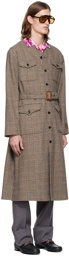 Gucci Brown Check Coat