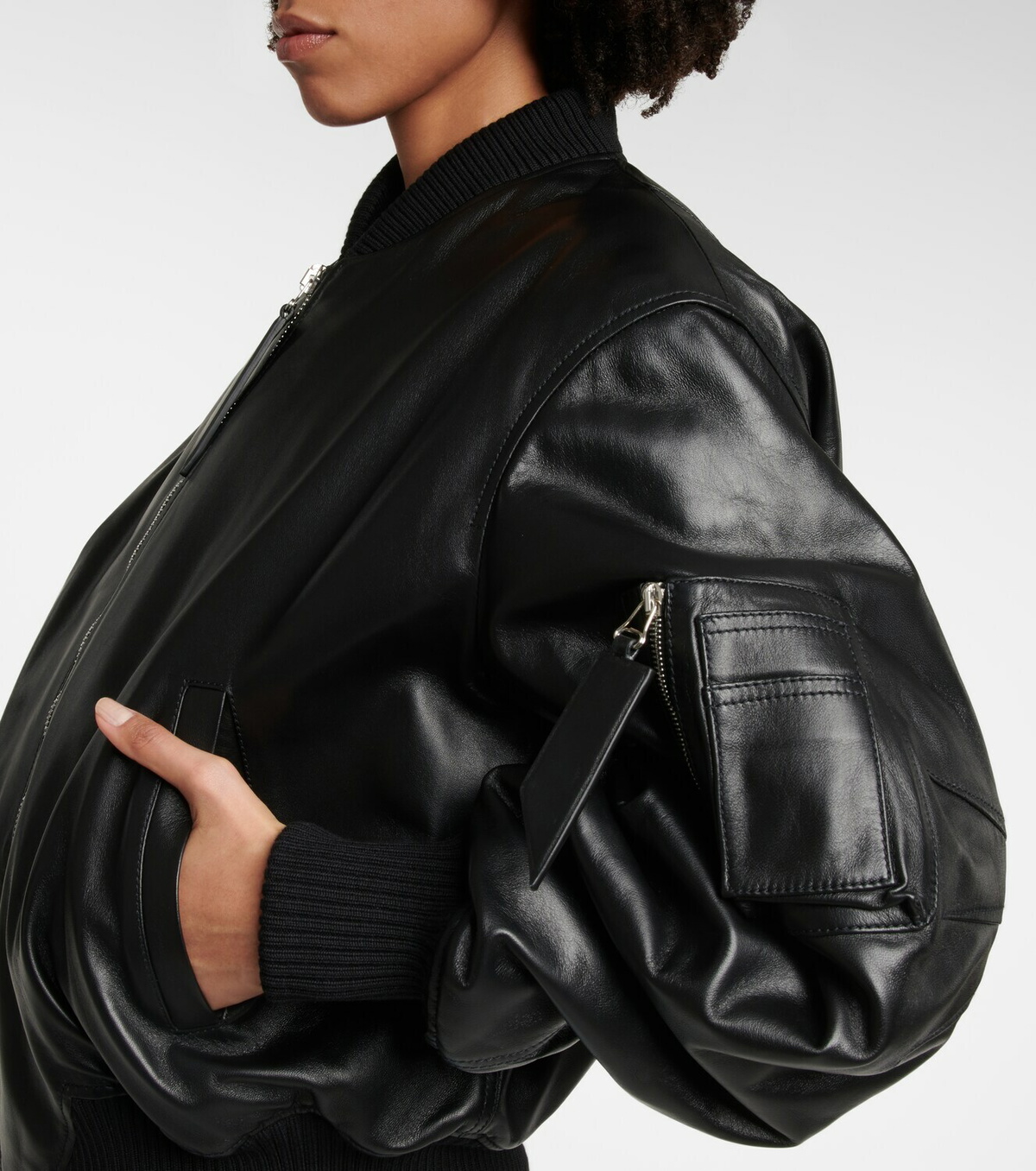 The Attico - Anja leather bomber jacket The Attico