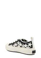 Amiri Stars Appliquéd Leather and Canvas Sneakers Black And White