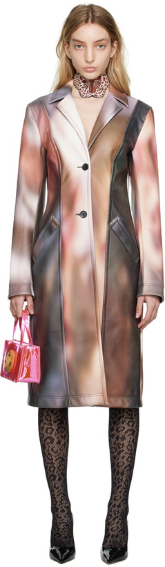 Photo: Puppets and Puppets Multicolor Gradient Faux-Leather Coat