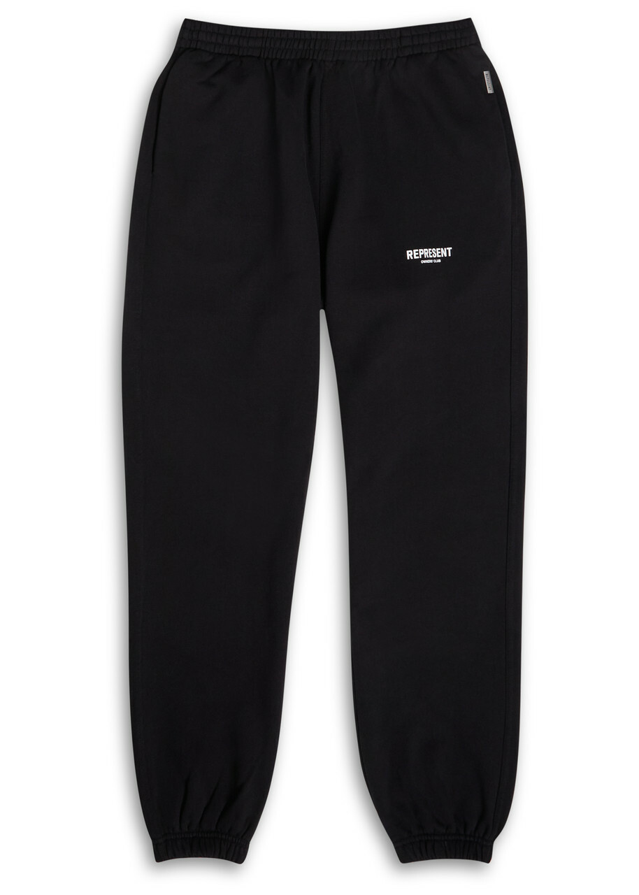 Represent Owners Club Logo-print Cotton Sweatpants Black