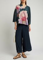 High Freeway Wide-leg Stretch-twill Trousers Navy