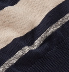 Brunello Cucinelli - Striped Cotton Cardigan - Blue