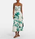 Agua by Agua Bendita Bergamota embellished floral cotton maxi skirt