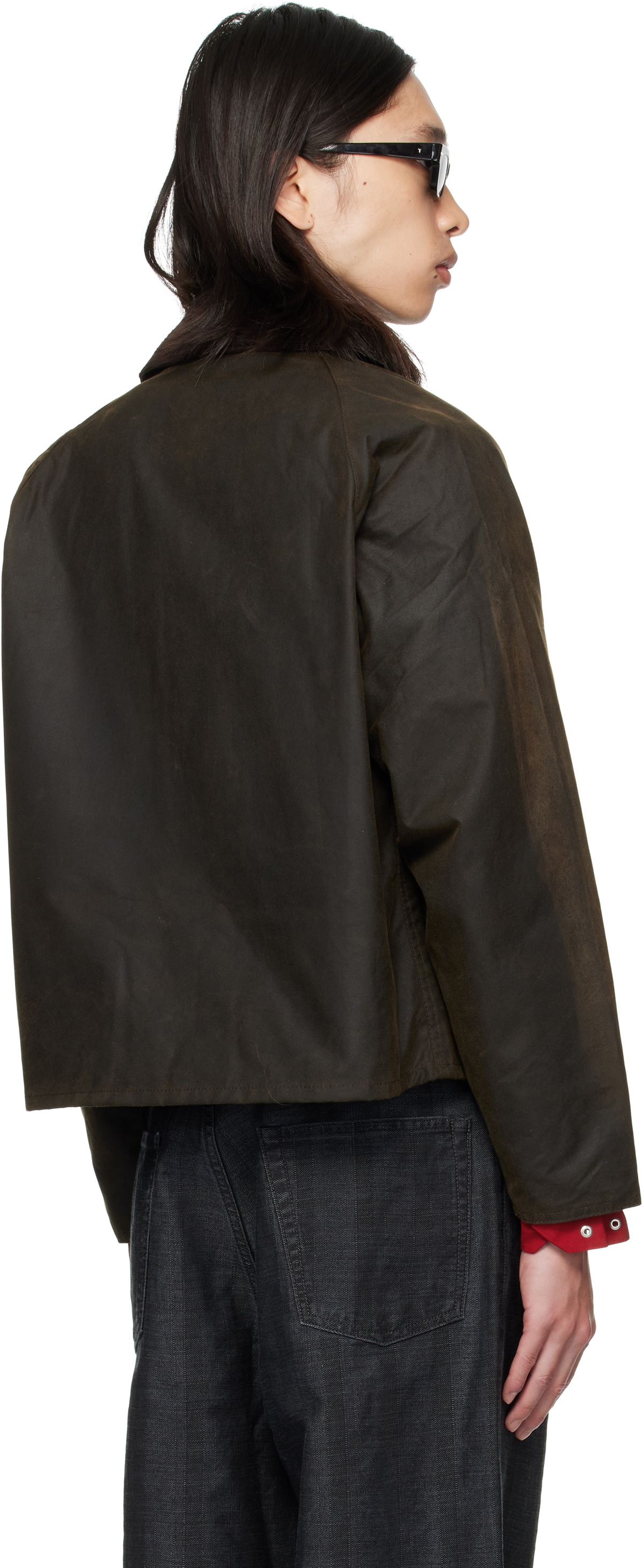 Barbour Khaki Spey Slim Waxed Jacket Barbour