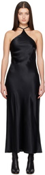 Silk Laundry Black Slope Midi Dress