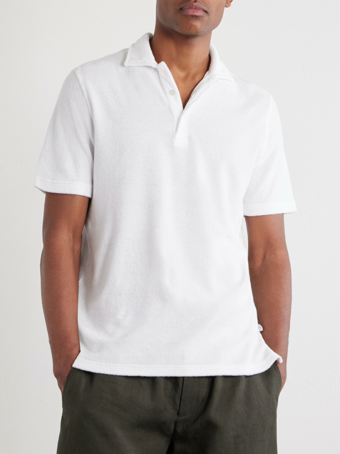 FEDELI - Mondial Cotton-Terry Polo Shirt - White