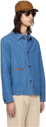ZEGNA Blue Buttoned Denim Jacket