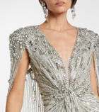 Jenny Packham Lotus Lady caped embellished gown