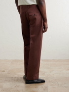 Paul Smith - Straight-Leg Cotton and Linen-Blend Twill Trousers - Brown