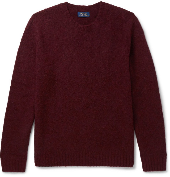 Photo: Polo Ralph Lauren - Suede Elbow-Patch Wool and Cashmere-Blend Sweater - Men - Merlot