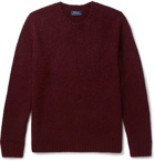 Polo Ralph Lauren - Suede Elbow-Patch Wool and Cashmere-Blend Sweater - Men - Merlot