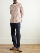 Mr P. - Cavalry Straight-Leg Cotton and Wool-Blend Twill Drawstring Trousers - Blue