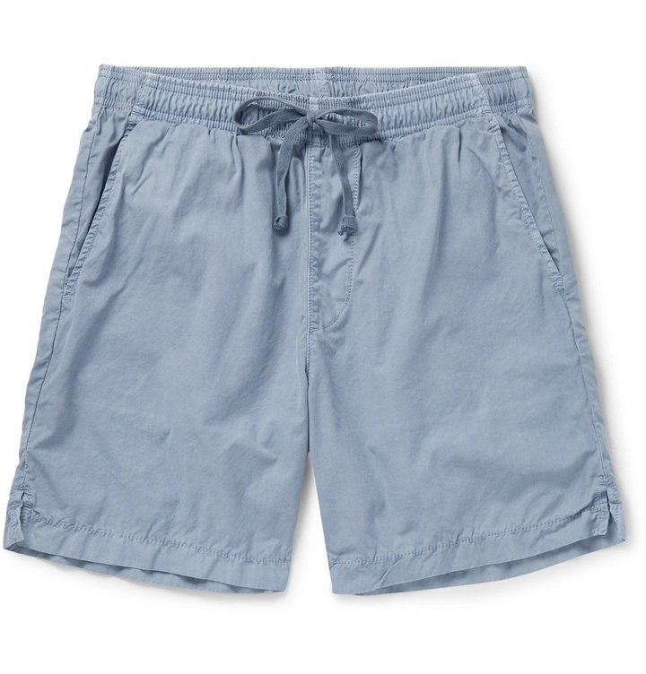 Photo: Save Khaki United - Easy Slim-Fit Cotton-Poplin Drawstring Shorts - Blue