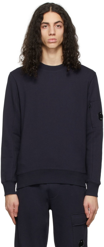 Photo: C.P. Company Navy Diagonal Raised Sweatshirt