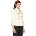 Pierre Balmain White Detailed Double Breasted Blazer