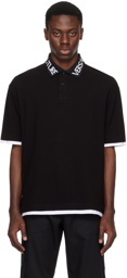 Versace Jeans Couture Black Intarsia Polo