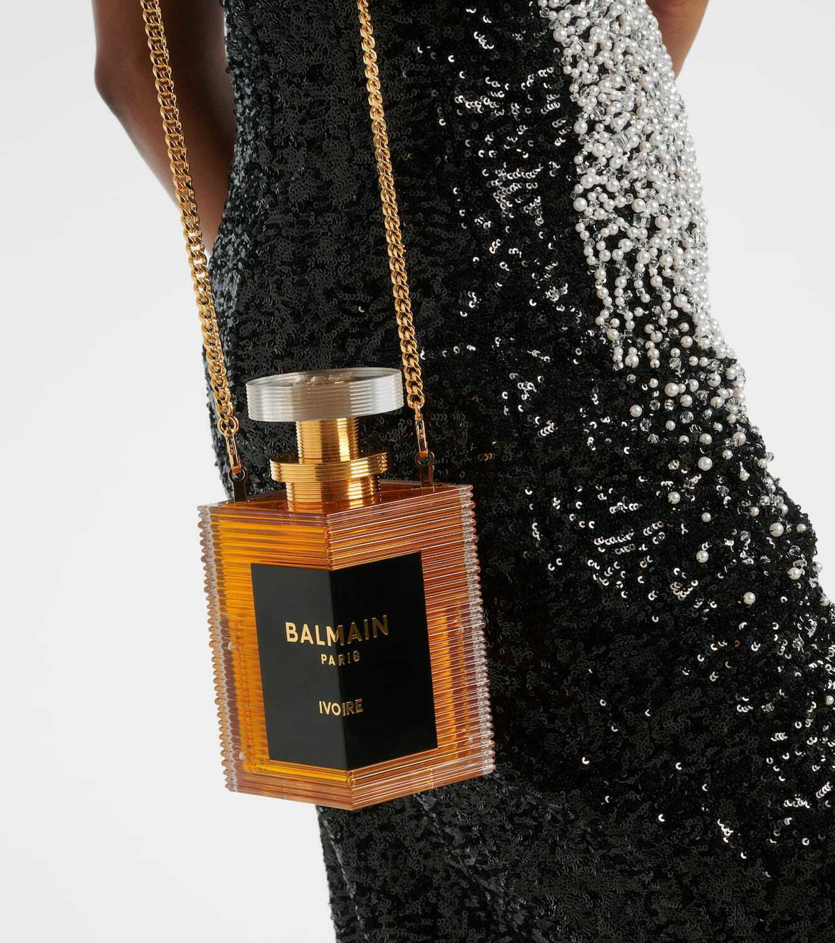 Balmain Minaudière perfume crossbody bag