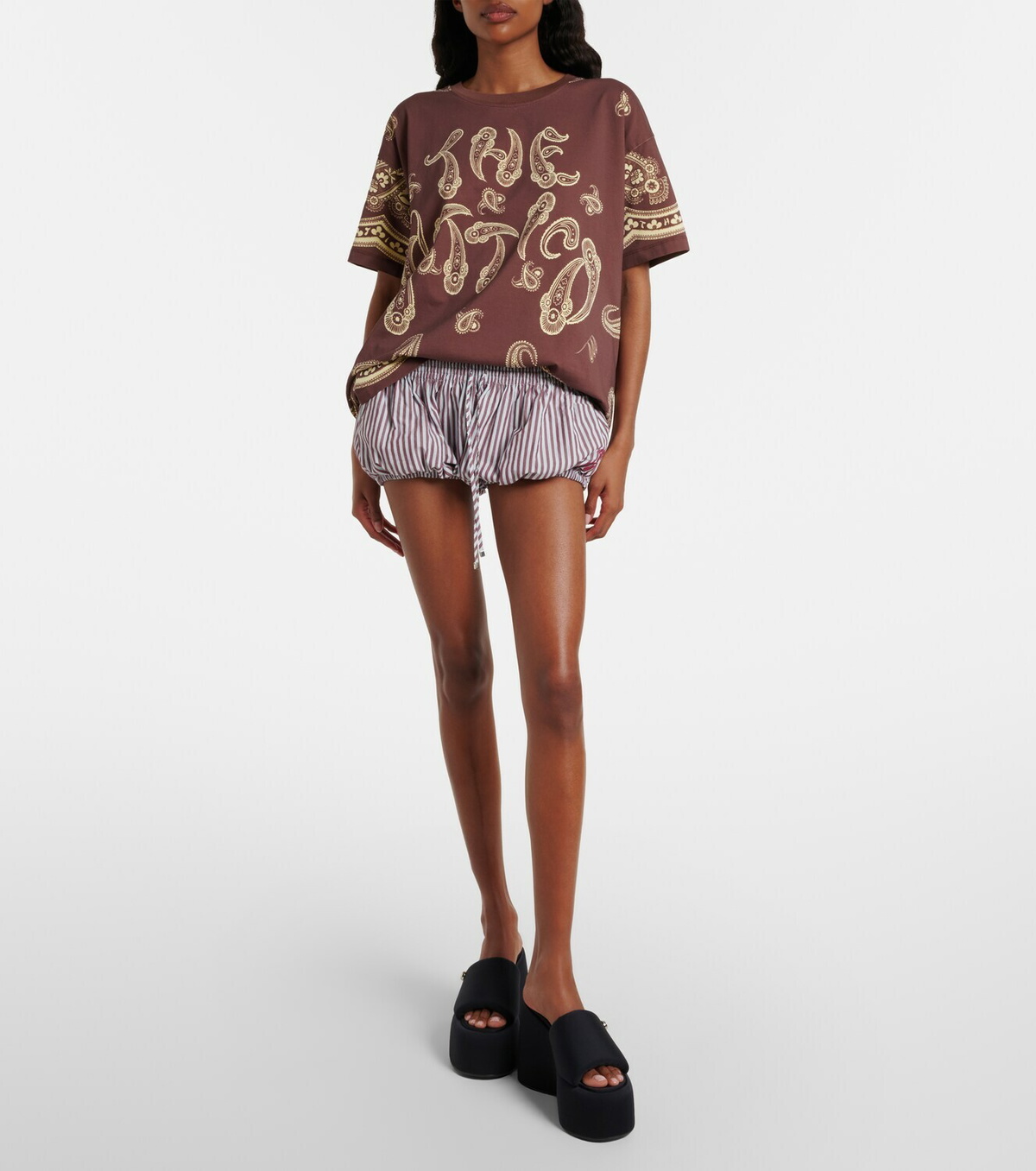The Attico Bandana oversized cotton jersey T-shirt