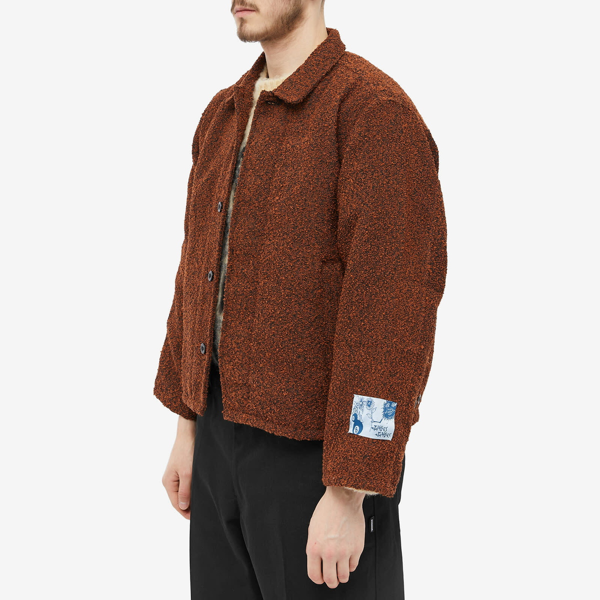 Jungles Jungles Men's Static Pleated Boucle Jacket in Brown