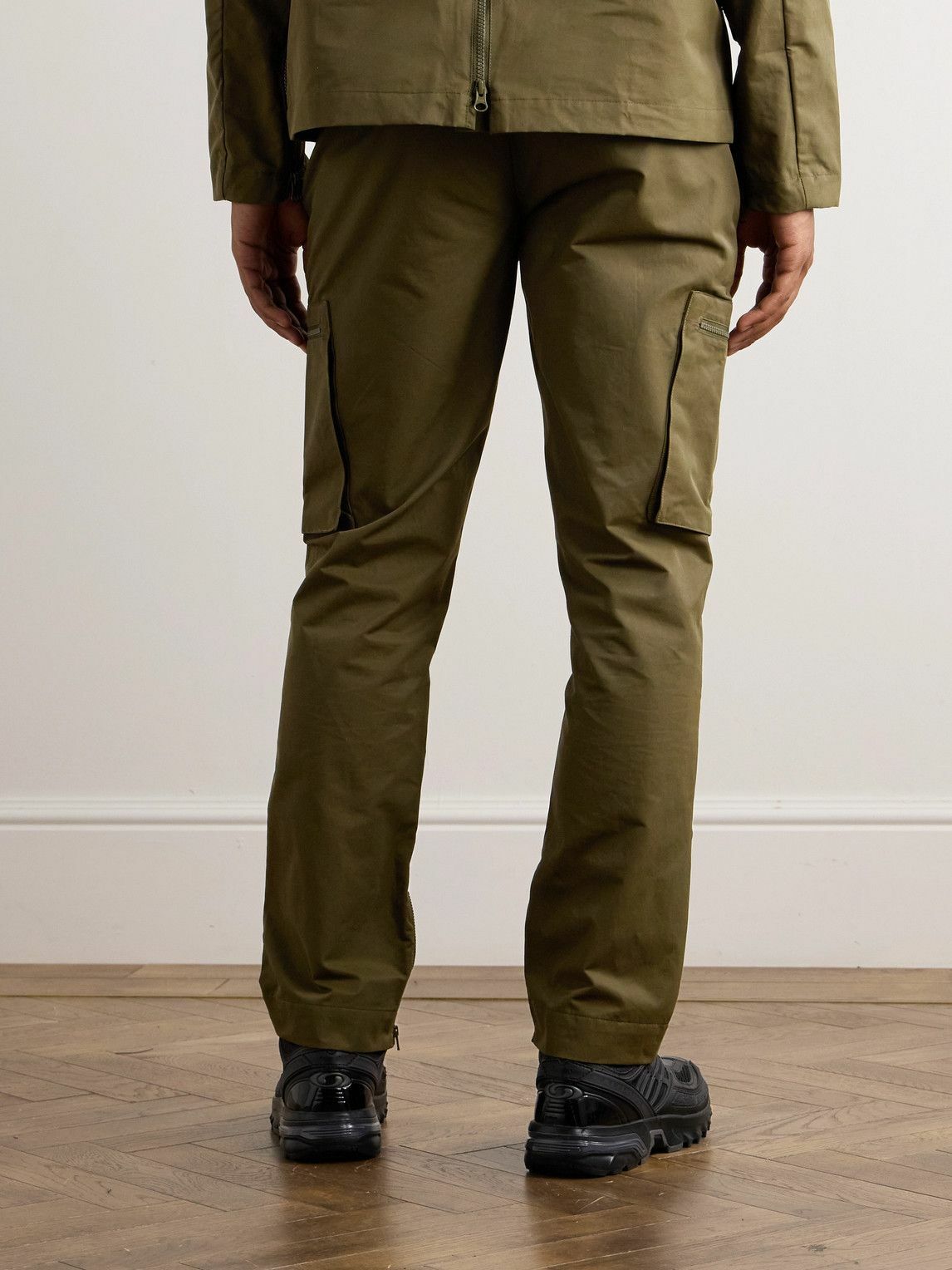 SAIF UD DEEN - Holster Straight-Leg Panelled Cotton-Blend Canvas Cargo Trousers - Green