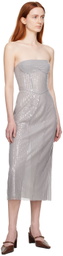JUNEYEN Gray Tube Midi Dress