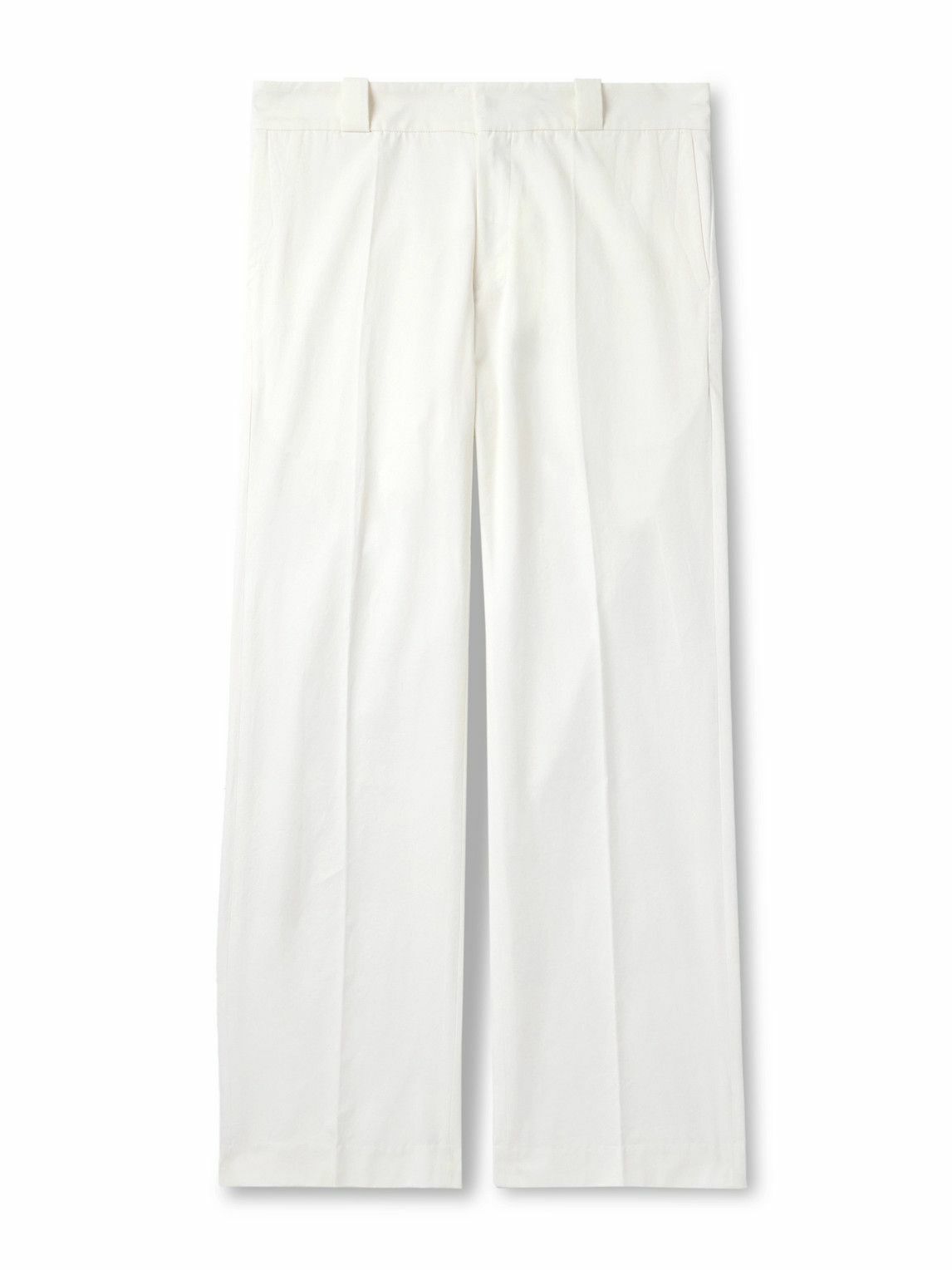Cherry Los Angeles - Straight-Leg Cotton-Twill Chinos - White