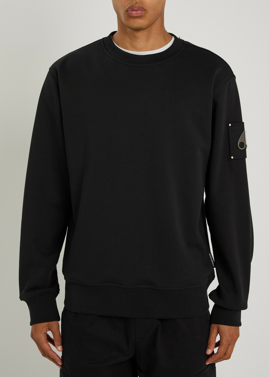 Moose Knuckles Hartsfield Logo-appliqué Cotton Sweatshirt Black